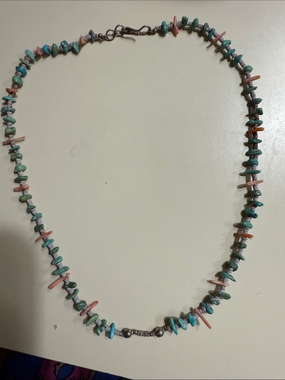 Handmade Turquoise & Coral Chip Necklace - Beachy Women’s Jewelry